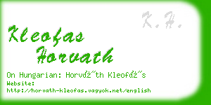 kleofas horvath business card